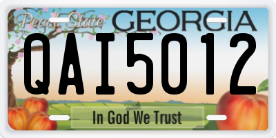 GA license plate QAI5012