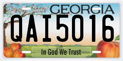 GA license plate QAI5016