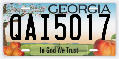 GA license plate QAI5017