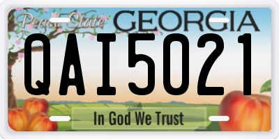 GA license plate QAI5021