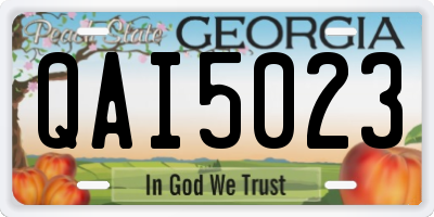GA license plate QAI5023
