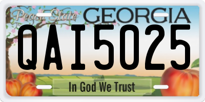 GA license plate QAI5025