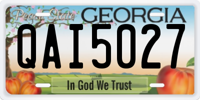 GA license plate QAI5027