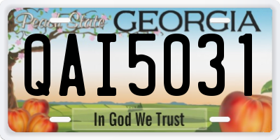 GA license plate QAI5031
