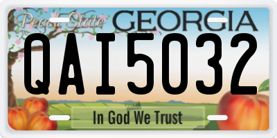 GA license plate QAI5032