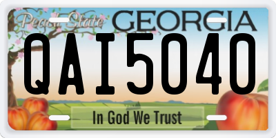 GA license plate QAI5040