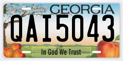 GA license plate QAI5043