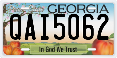 GA license plate QAI5062