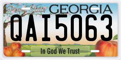 GA license plate QAI5063