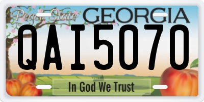 GA license plate QAI5070
