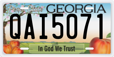 GA license plate QAI5071