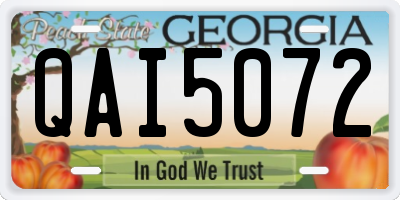 GA license plate QAI5072