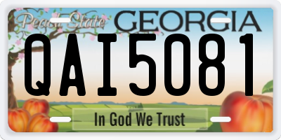 GA license plate QAI5081
