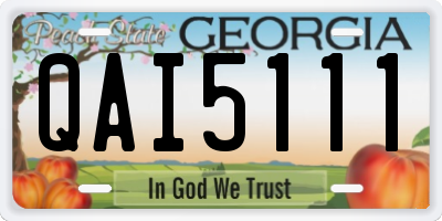 GA license plate QAI5111