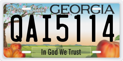 GA license plate QAI5114