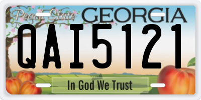GA license plate QAI5121
