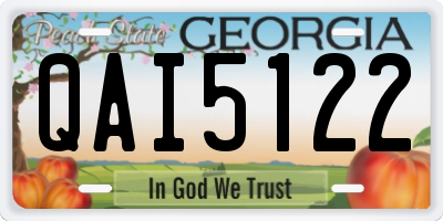GA license plate QAI5122