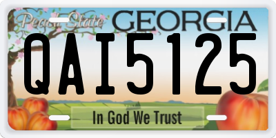 GA license plate QAI5125