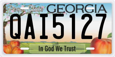 GA license plate QAI5127