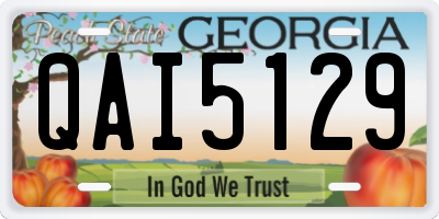 GA license plate QAI5129