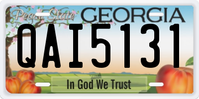 GA license plate QAI5131