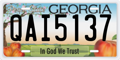 GA license plate QAI5137