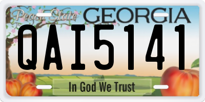GA license plate QAI5141