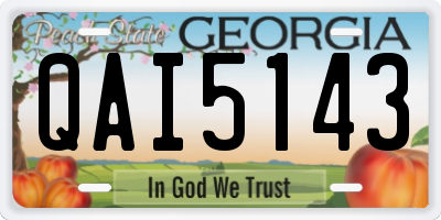 GA license plate QAI5143