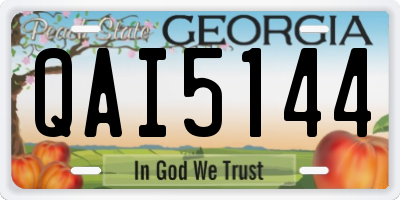 GA license plate QAI5144