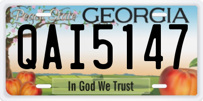 GA license plate QAI5147