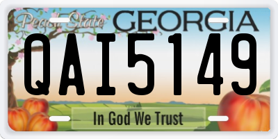 GA license plate QAI5149