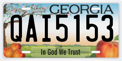 GA license plate QAI5153