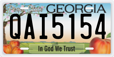 GA license plate QAI5154