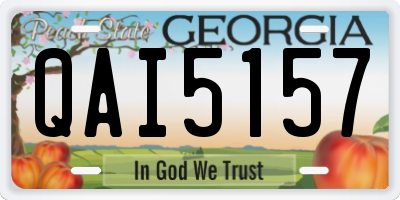 GA license plate QAI5157