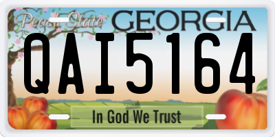 GA license plate QAI5164