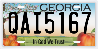 GA license plate QAI5167
