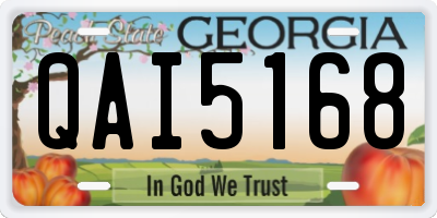 GA license plate QAI5168