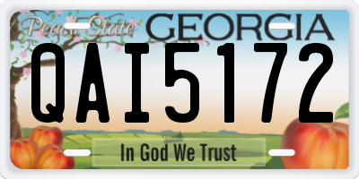GA license plate QAI5172