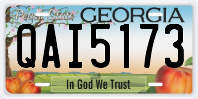 GA license plate QAI5173