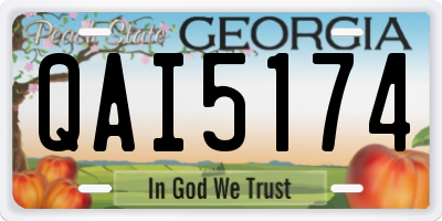 GA license plate QAI5174