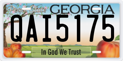 GA license plate QAI5175