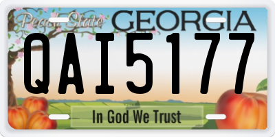 GA license plate QAI5177
