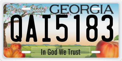 GA license plate QAI5183