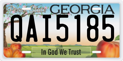 GA license plate QAI5185