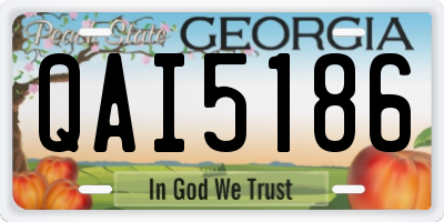 GA license plate QAI5186