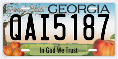 GA license plate QAI5187