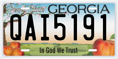 GA license plate QAI5191