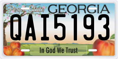 GA license plate QAI5193