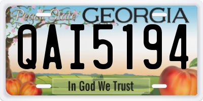 GA license plate QAI5194
