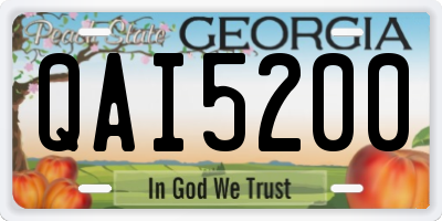 GA license plate QAI5200
